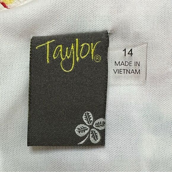 Taylor Floral-Print Lace Handkerchief-Hem Dress, Size 14 - Picture 10 of 13